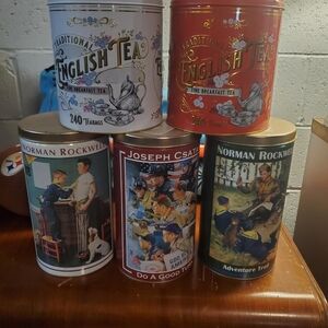 Traditional English Tea and Norman Rockwell Tin Collection